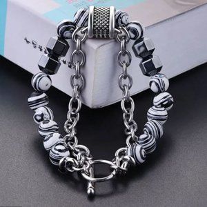 Unisex Retro Hematite Chain Bracelet